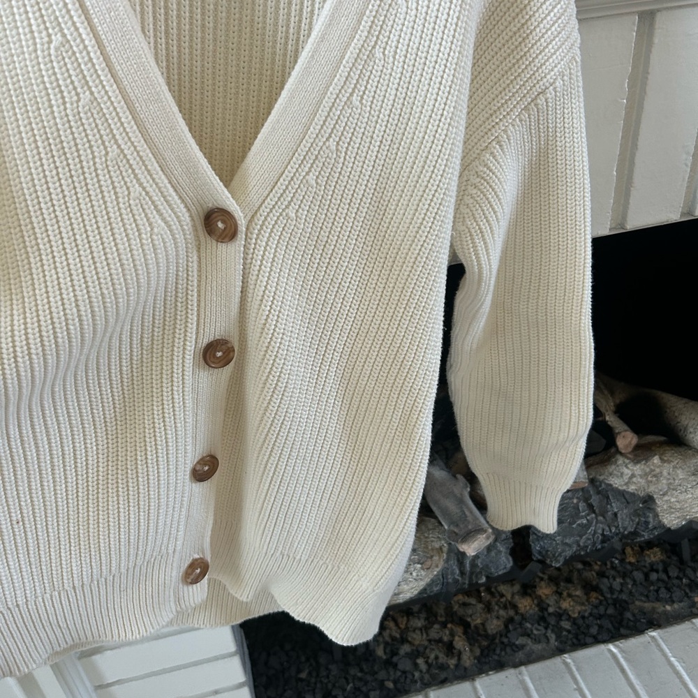 Quince Cream Button-Up Cardigan - Picture 2 of 3